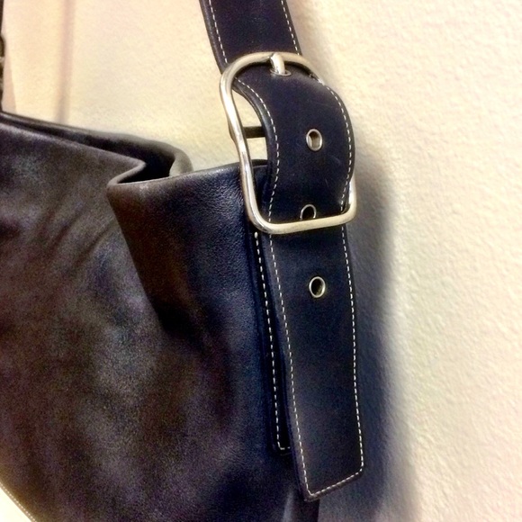 Large black and off white Coach tote purse. - Picture 5 of 8